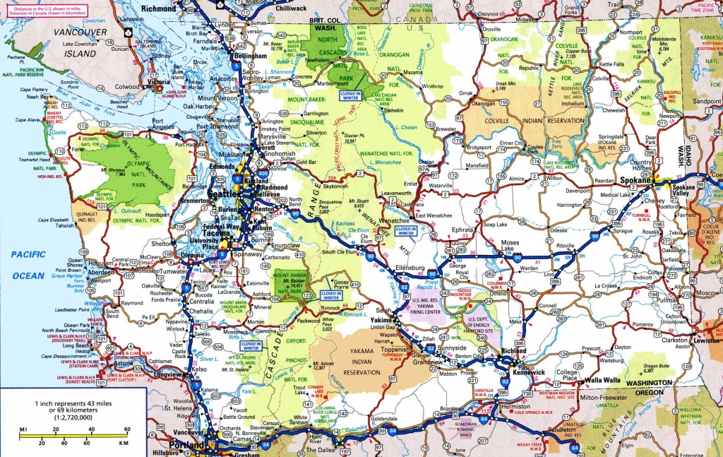 Washington Road Map - Washington State Road Map Printable