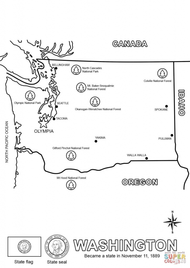 Washington State Map Coloring Page | Free Printable Coloring Pages - Printable Map Of Washington State