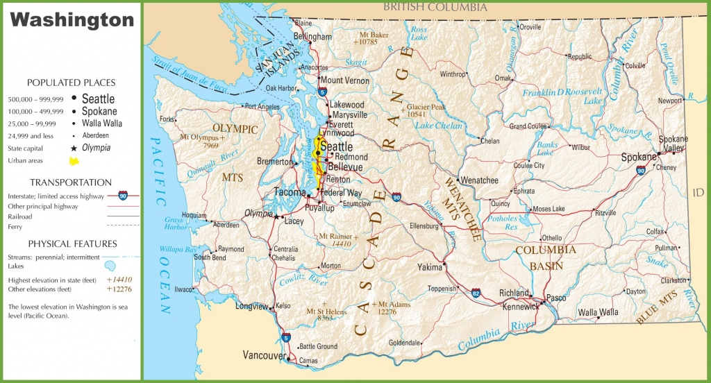 Washington State Maps | Usa | Maps Of Washington (Wa) - Washington State Road Map Printable