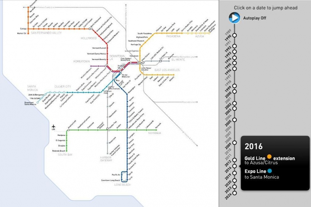 Watch The Los Angeles Metro Rail Map&amp;#039;s Spectacular Growth From 1990 - California Metro Rail Map