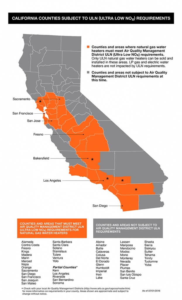 Ultra Low Nox Requirements California Map