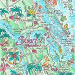 Watercolor Map Of Stuart Florida | Etsy   Google Maps Stuart Florida
