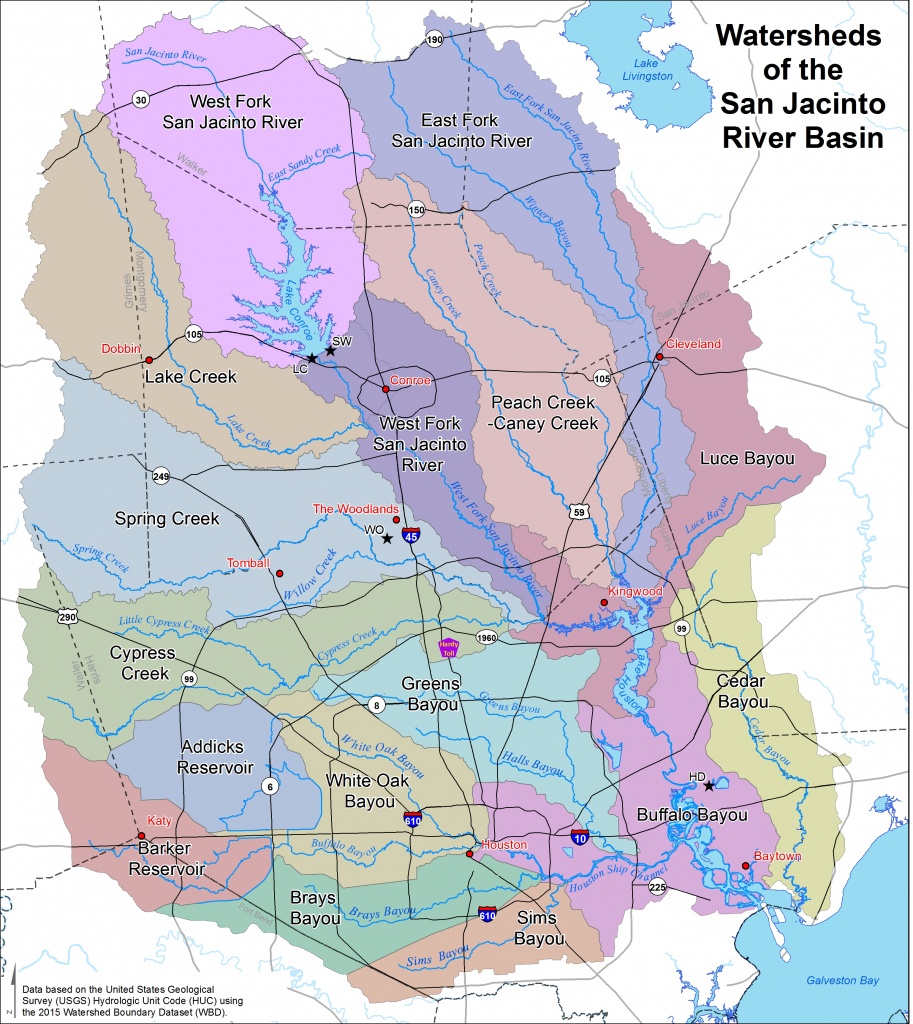 Watersheds - San Jacinto River Authority - Conroe Texas Flooding Map