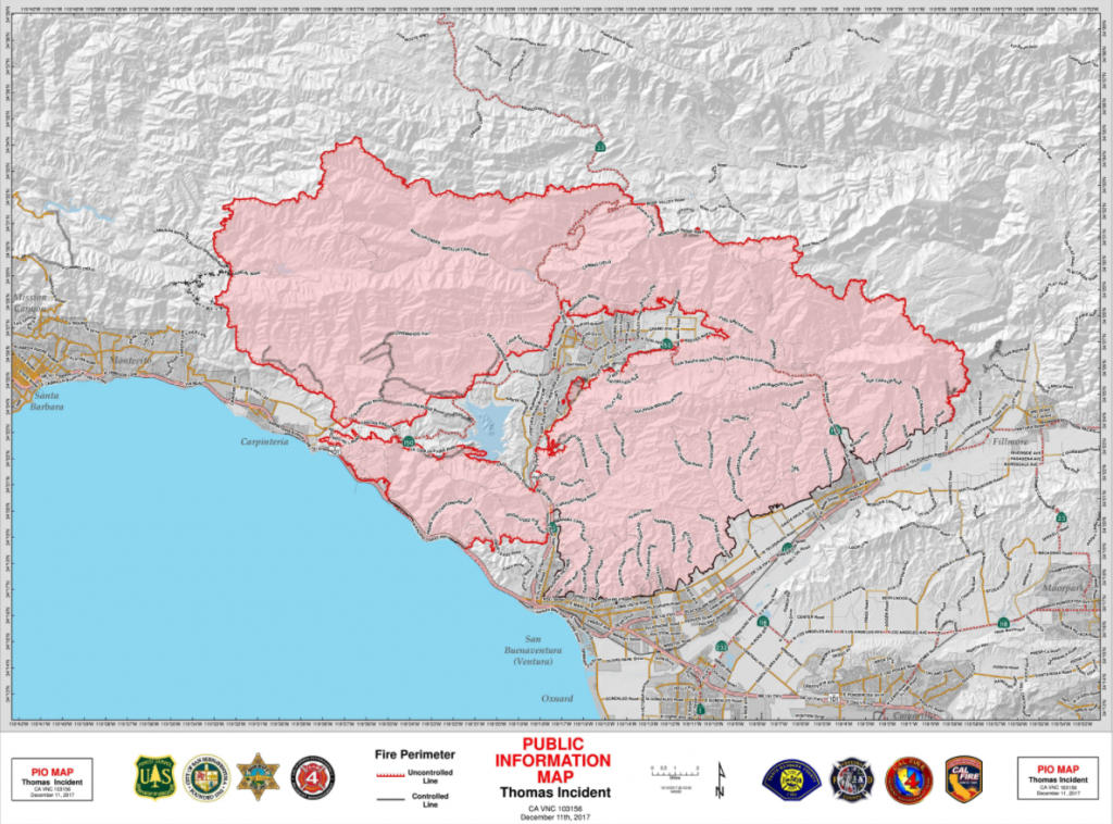 We Don&amp;#039;t Even Call It Fire Season Anymore … It&amp;#039;s Year Round&amp;#039;: Cal - Map Of Thomas Fire In California
