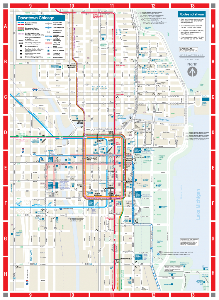 Web-Based Downtown Map - Cta - Printable Street Map Of Downtown Chicago