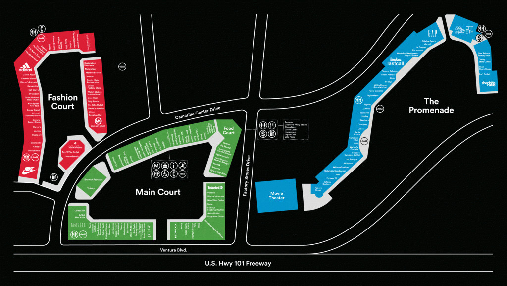 Welcome To Camarillo Premium Outlets® - A Shopping Center In - Outlet California Map
