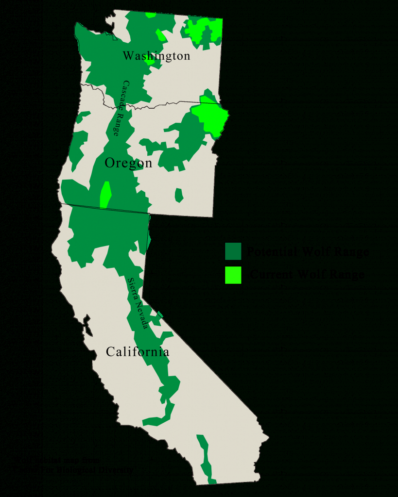West Coast Wolves | Wolves In California - Wolves In California Map