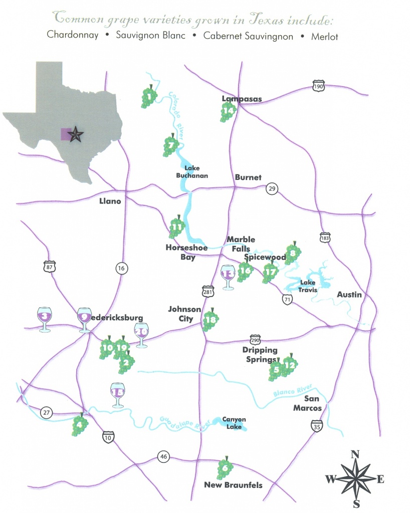 West Lake Beach/treehouse/wineries - Texas Hill Country Wine Trail Map
