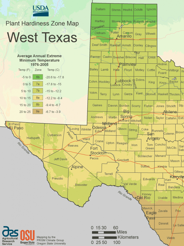 West Texas Plant Hardiness Zone Map • Mapsof - Texas Growing Zone Map