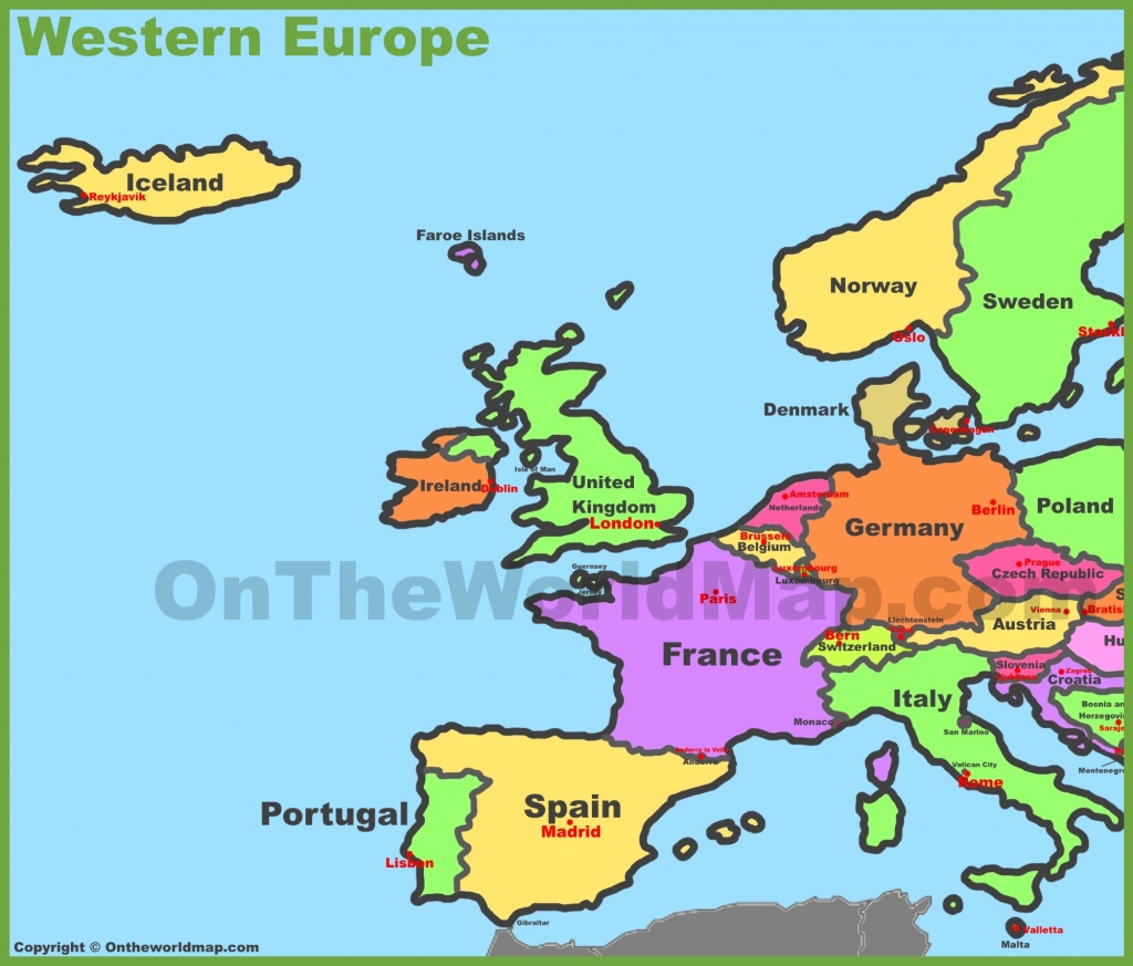 Western Europe Map - Printable Map Of Western Europe