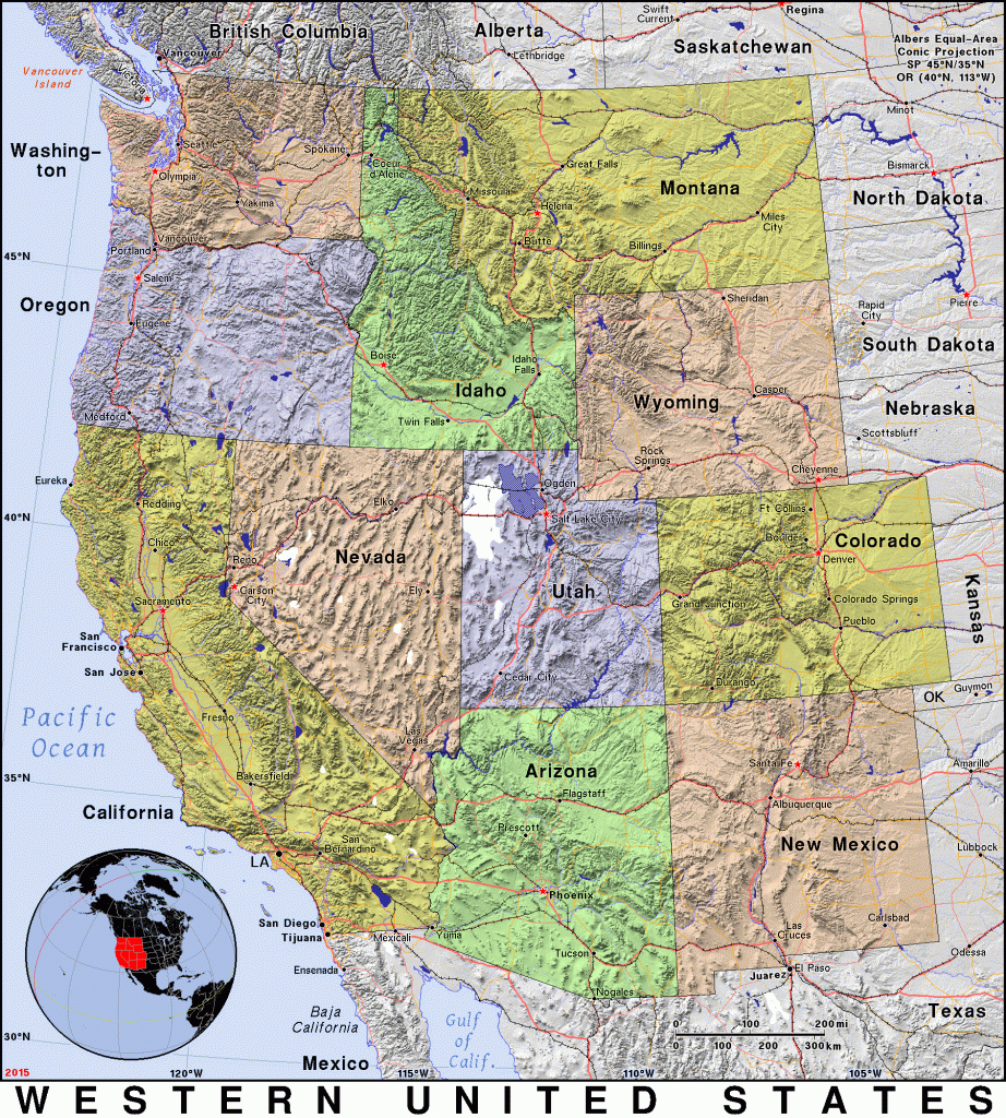 Western United States · Public Domain Mapspat, The Free, Open - Printable Road Map Of Western Us