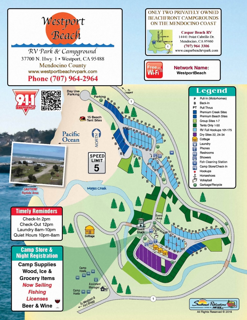 Westport Park Map - Rv Parks California Map