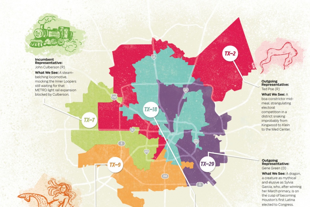 What We See When We Look At Houston&amp;#039;s Gerrymandered Congressional - Texas Representatives Map