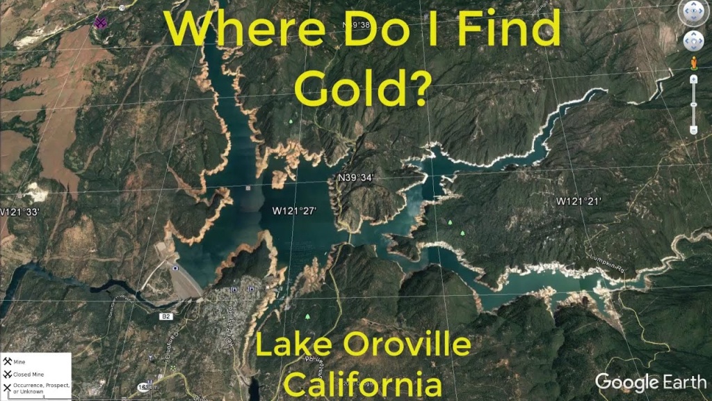 Where Do I Find Gold Around Lake Oroville - Youtube - California Gold Prospecting Map