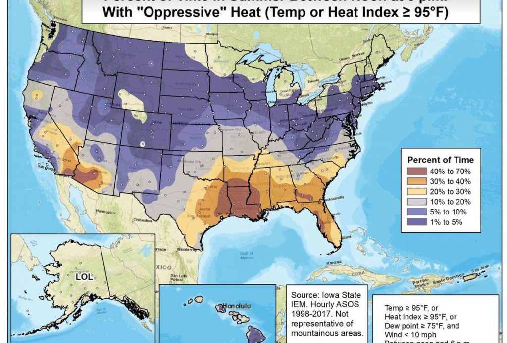 Who Has The Most Oppressive Weather? - Florida Heat Index Map