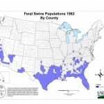 Wild Hog Population Map 2016 Of Hogs In The Us Feralswinemap 768 568 New   Wild Hogs California Map
