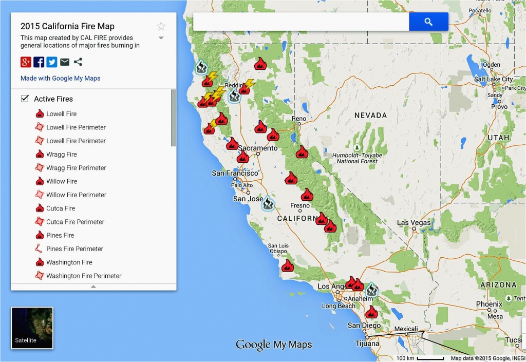 wildfires california map