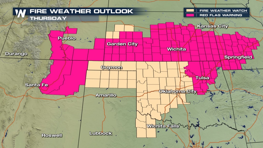 Wildfire Risk For The Central And Southern Plains Weathernation Current Texas Wildfires Map 