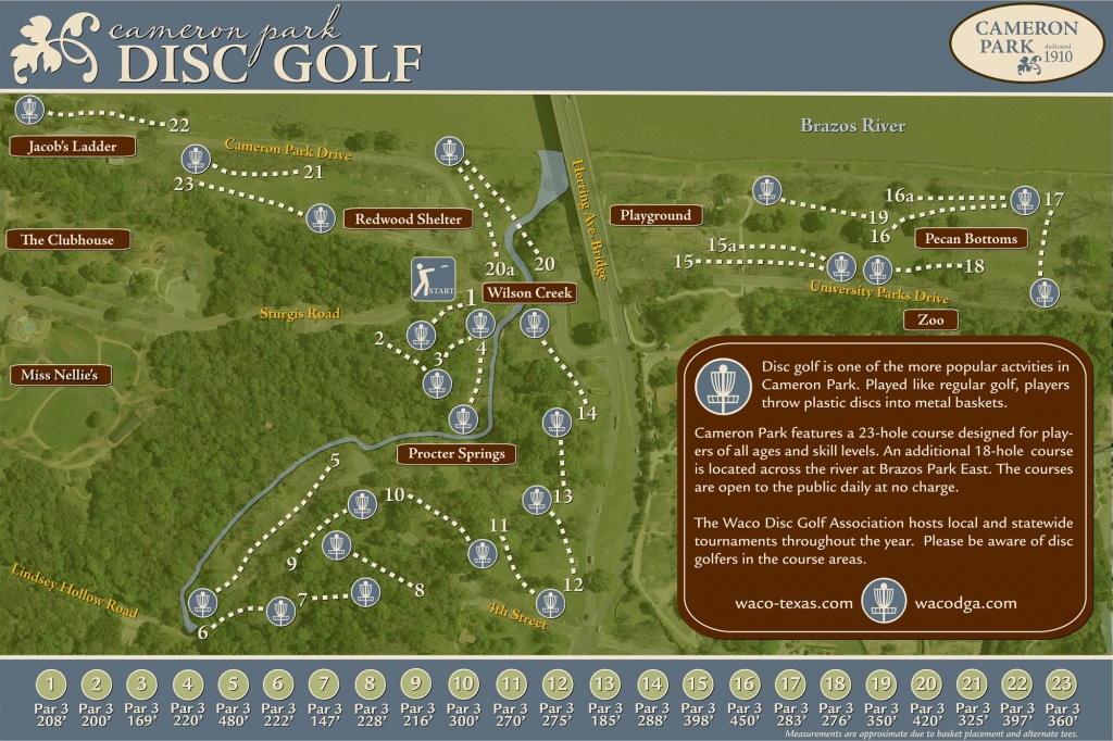William Cameron Park | Professional Disc Golf Association - Texas Golf Courses Map