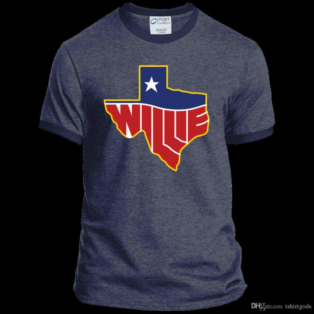 Willie Nelson, Texas Map Logo, Country Music Pc54R Port &amp;amp; Co. Ringer - Texas Not Texas Map T Shirt