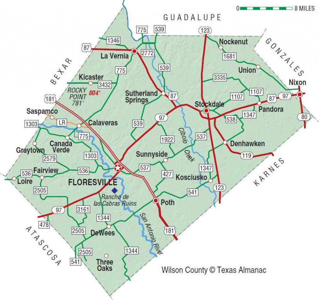 Wilson County | The Handbook Of Texas Online| Texas State Historical - Luckenbach Texas Map