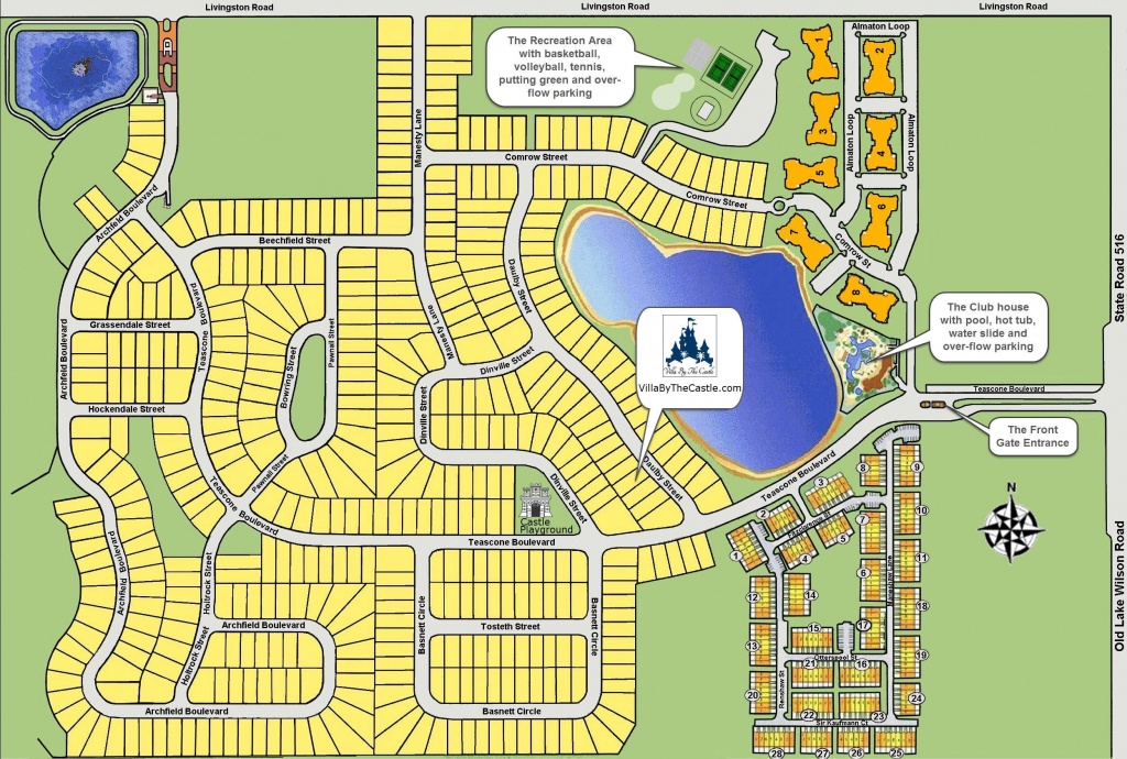 Windsor Hills Resort Map Layout - Villathe Castle - Florida Resorts Map