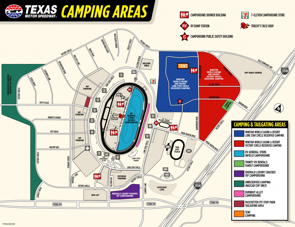 Winstar World Casino And Resort Reserved Camping - Texas Motor Speedway Parking Map