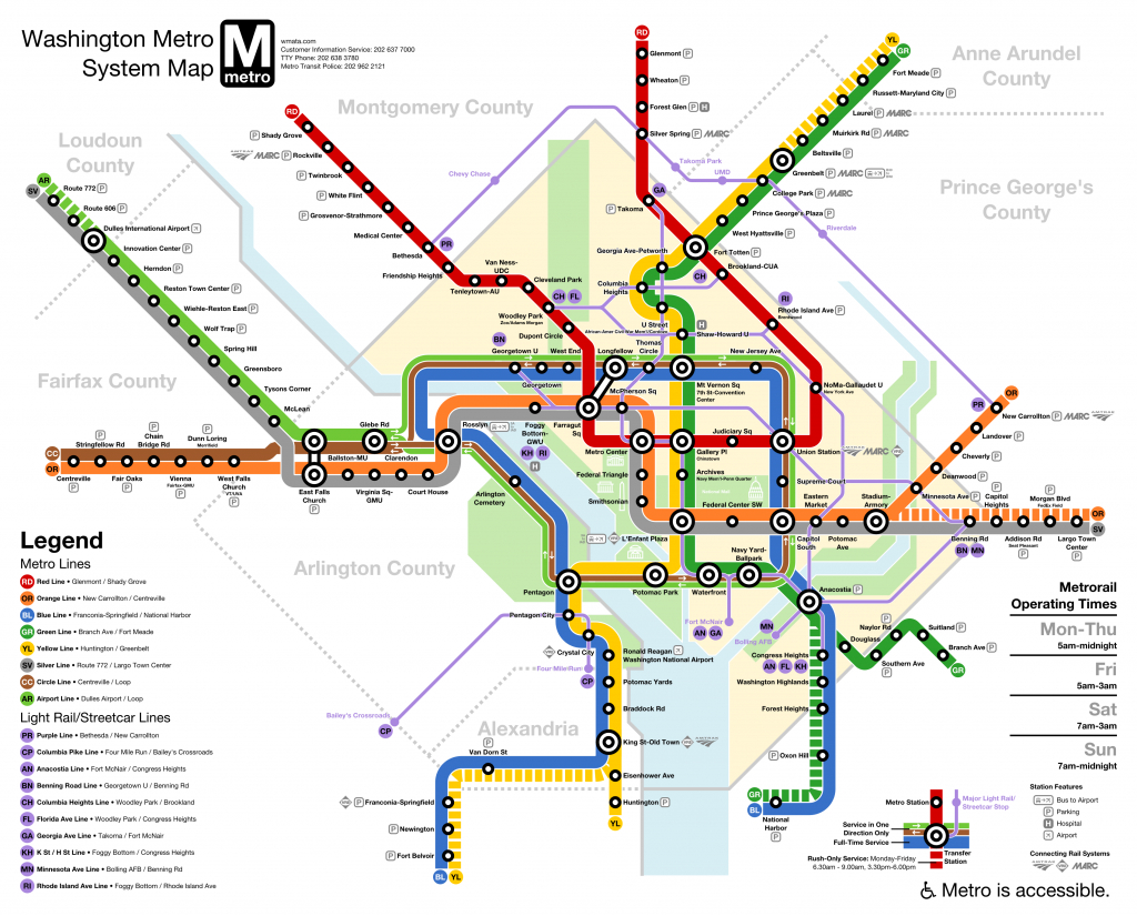 Printable Washington Dc Metro Map Printable Blank World