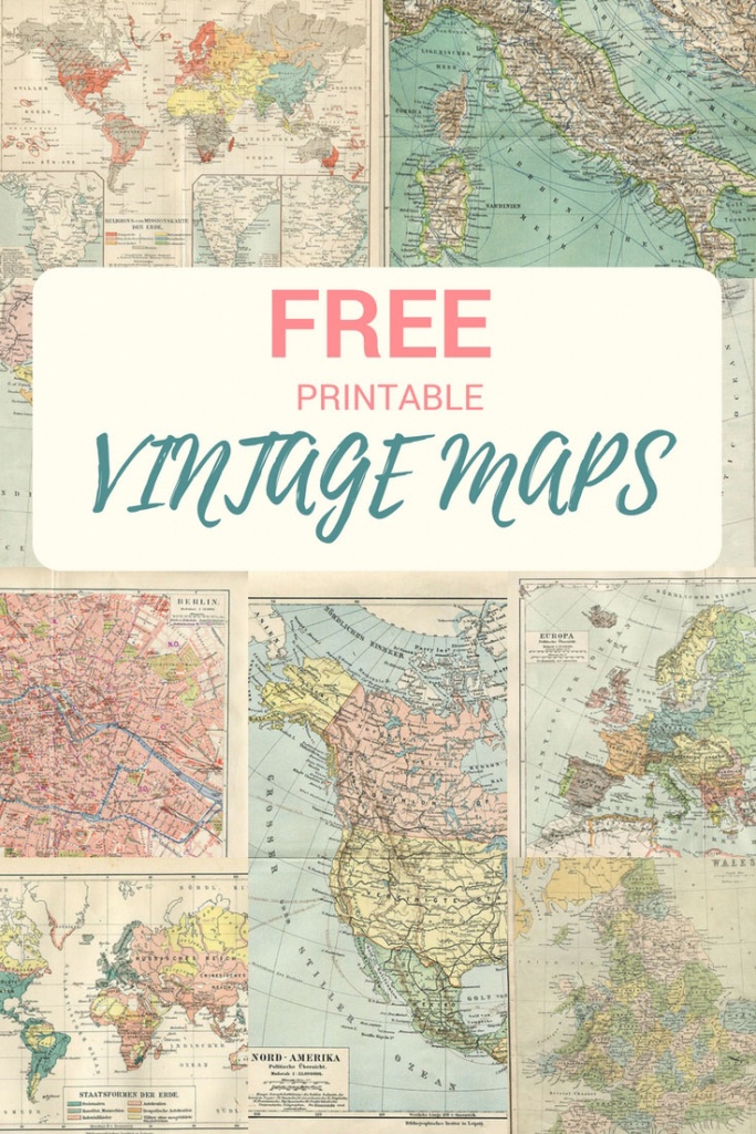 Wonderful Free Printable Vintage Maps To Download - Pillar Box Blue - Create Printable Map