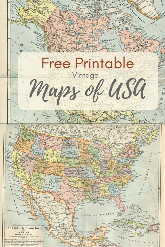 Wonderful Free Printable Vintage Maps To Download | Printables | Map - Free Printable Usa Map