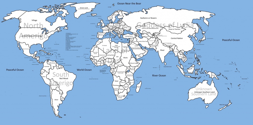 World Map With Continent Names And Ocean Nam 2018 Country Capitals - World Map With Capitals Printable