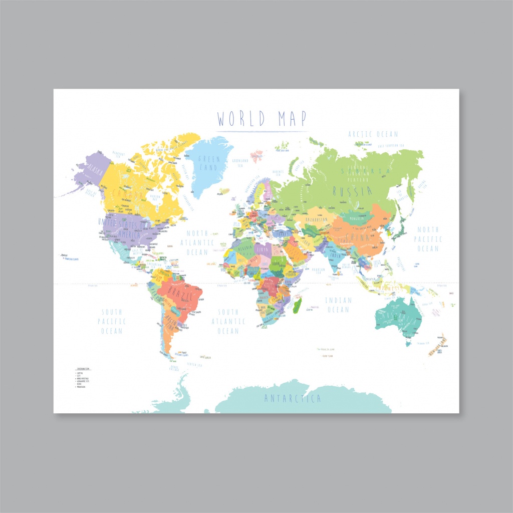 World Map With Countries Printable Map Of The World Wall Art | Etsy - World Map With Capital Cities Printable