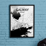 Wrought Studio 'galway City Map' Graphic Art Print Poster In Ink   Galway City Map Printable
