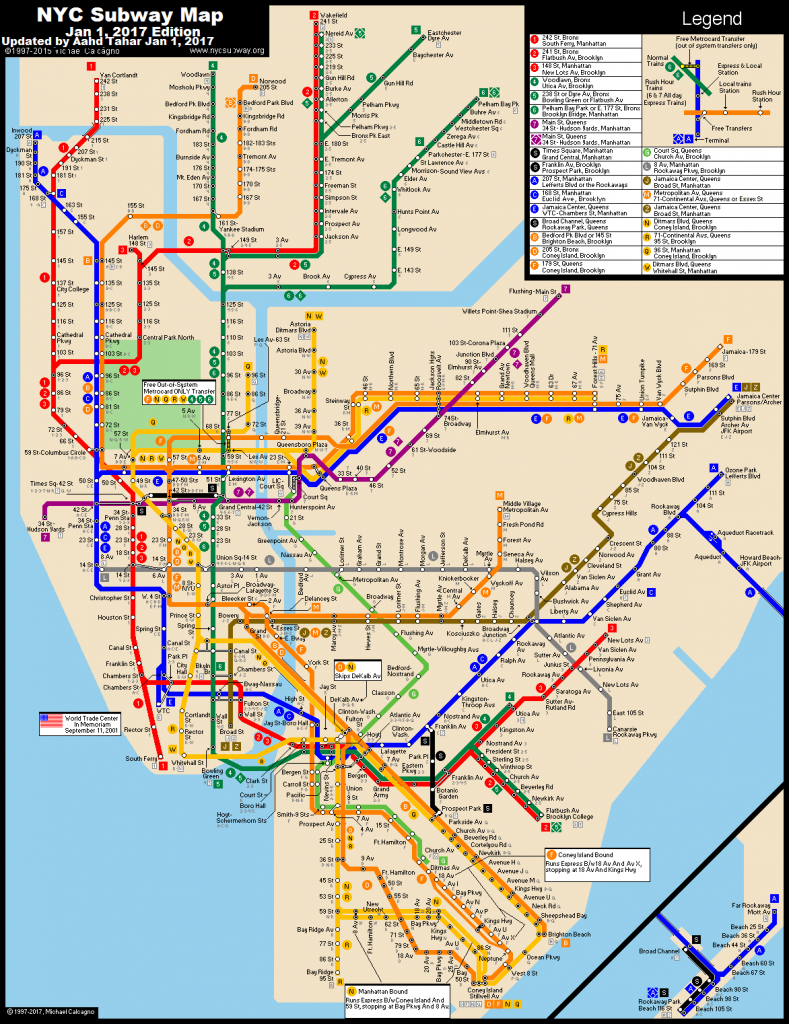 Www.nycsubway: New York City Subway Route Mapmichael - Printable Route Maps