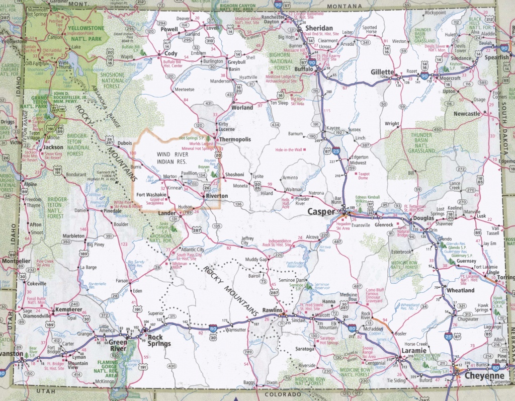 Wyoming Road Map - Printable Road Map Of Wyoming