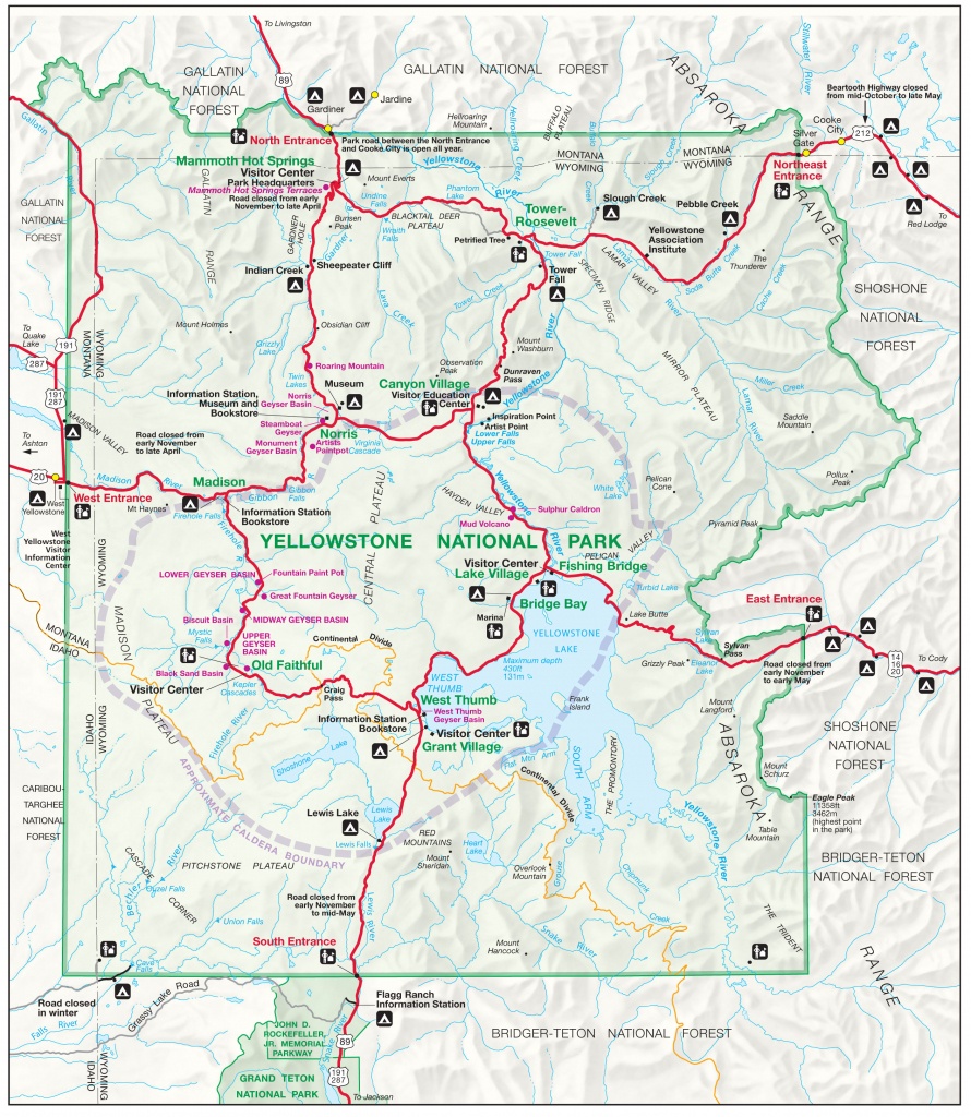 Yellowstone Map | Yellowstone Maps - Printable Map Of Yellowstone