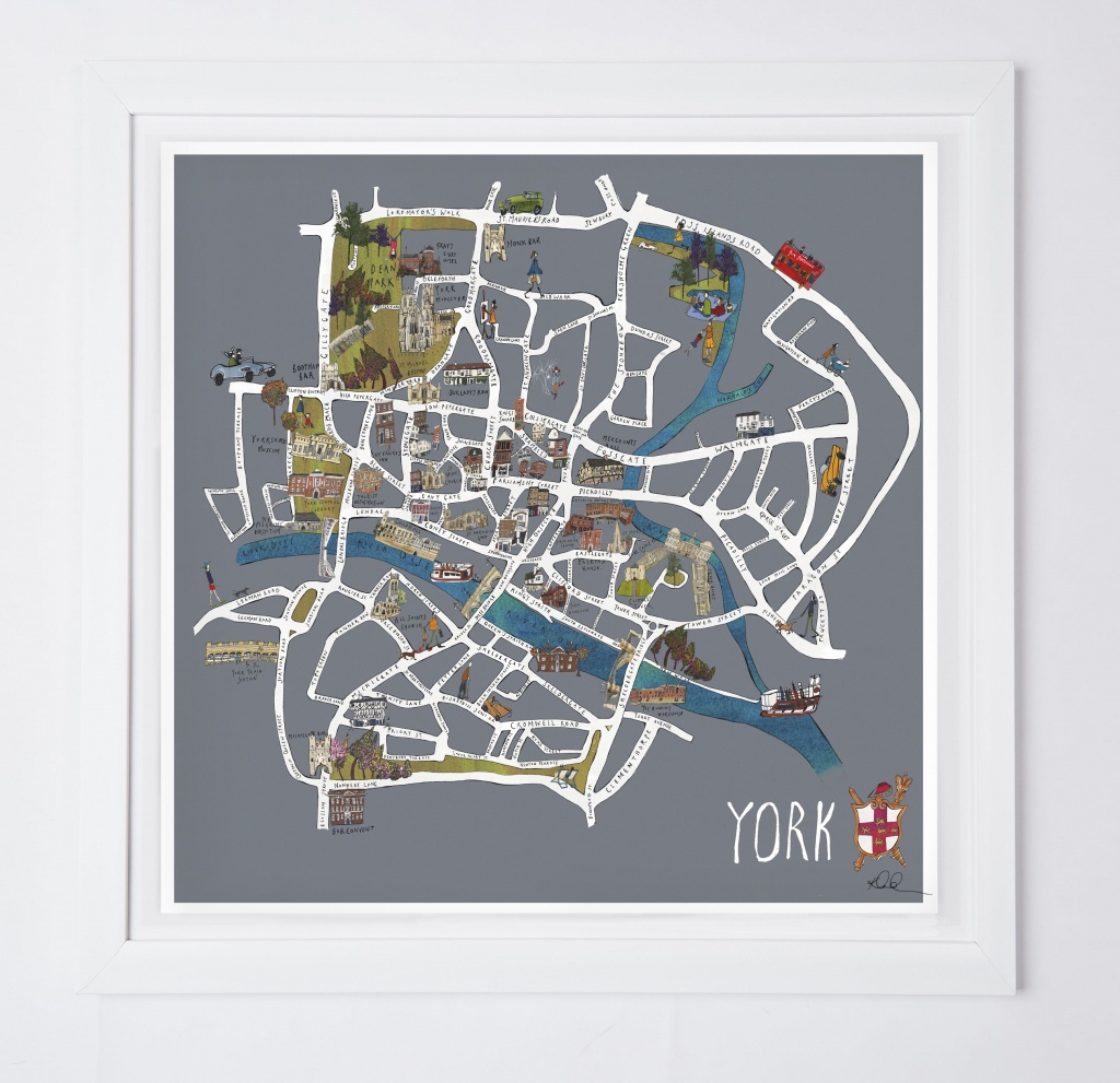 York Map Fine Art Print - Katie Cardew Illustrations - York Street Map Printable