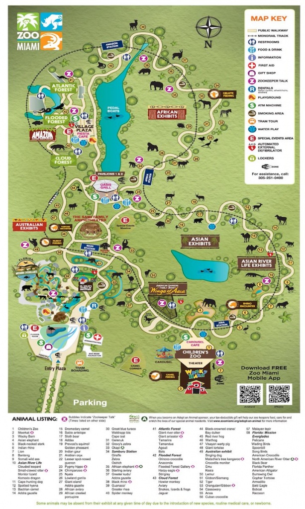 Zoo Miami Map Dehazelmuis Zoos In Florida Map 